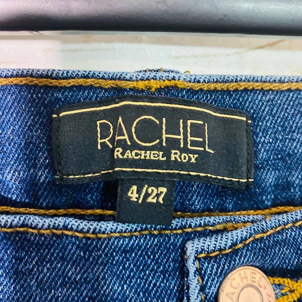 Rachel Roy Women's High-Rise Straight Leg Blue Jeans Size 4/27 - Picture 2 of 7